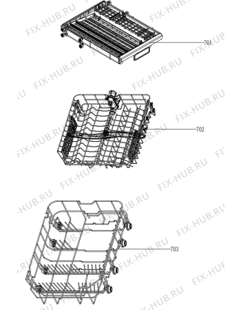 Взрыв-схема посудомоечной машины Electrolux ESL9472LO - Схема узла Basket 160
